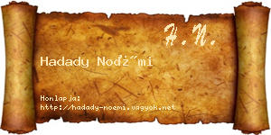 Hadady Noémi névjegykártya