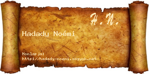 Hadady Noémi névjegykártya